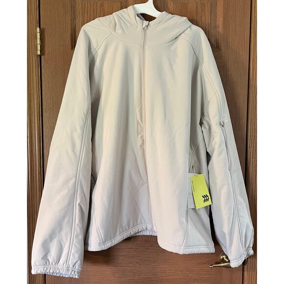 All in Motion Cream Softshell Fleece Jacket Size 5XL PTP 35” Length 33” - Picture 1 of 11